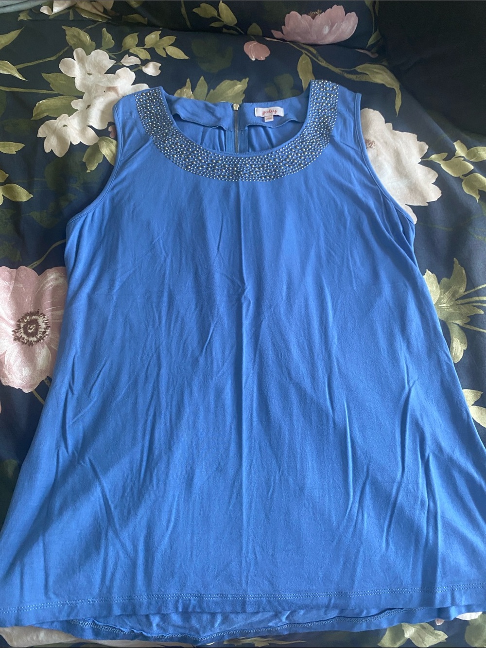 Pixley Bright Blue Scoop Neck Tank